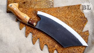 Making a large kitchen knife from an Old Saw Blade [upl. by Dov]