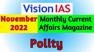 Polity  November 2022  Current Affairs  Part 01  Vision IAS [upl. by Auric643]