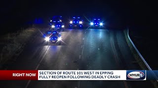 Section of Route 101 West in Epping back open following deadly crash [upl. by Darach355]