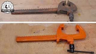 Rusty Industrial Carver Rack Clamp Restoration [upl. by Nugesulo703]