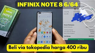 Beli Infinix note 8 ram 664 di tokopedia Harga 400 ribu [upl. by Aleta]