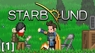 Starbound  Part 1  Core Fragment Ore Pixel Slicer Axe [upl. by Matronna360]