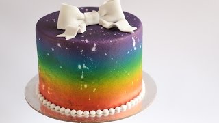 Distressed Airbrushed Rainbow Cake Rosies Dessert Spot [upl. by Aretina344]