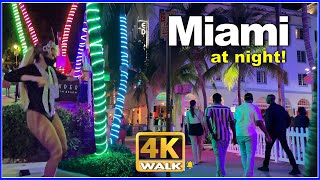 【4K】WALK Ocean Drive at night MIAMI South Beach travel vlog [upl. by Notnyw]