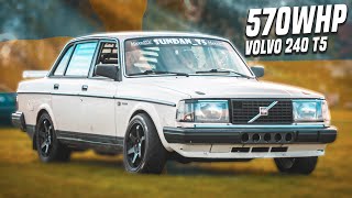 570whp Volvo 240 T5 Garage Besök [upl. by Elpmid775]