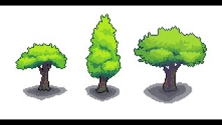 Pixel Art TutorialHow to draw a tree easily [upl. by Hiram]