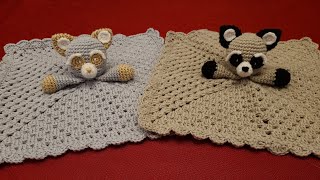 Crochet Raccoon Baby Security Blanket Part 1 [upl. by Finnie326]