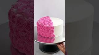 Pink Rosette cake decorating tutorial cake shortsfeed yt shorts [upl. by Haslam]