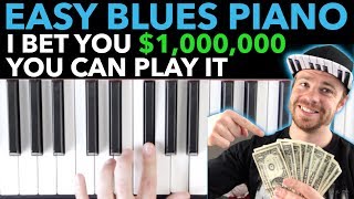 Easy BLUES Piano I bet you 1000000 you can play it [upl. by Ennayllek]