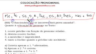 Questão Sobre Colocação Pronominal [upl. by Coulter]