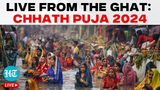 Chhath Puja 2024 LIVE  Chhath Puja Rituals LIVE  Surya Arghya LIVE  Chhath Puja Celebrations LIVE [upl. by Aimas591]