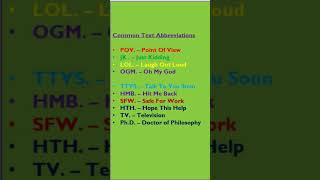 Common Text Abbreviations  English abbreviationKnowledgeHeres what you need to know [upl. by Ferdinand761]