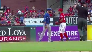 Rougned Odor PUNCHES Jose Bautista in the FACE   Toronto Blue Jays vs Texas Rangers Brawl  Fight [upl. by Marquez]