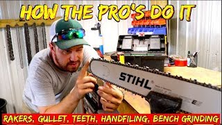 How the Pros sharpen a chainsaw [upl. by Willms977]