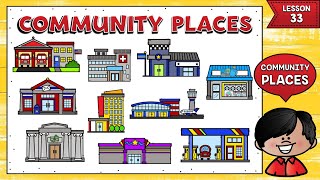 LECCIÓN 33 LUGARES DE LA COMUNIDAD EN INGLÉS Y PREGUNTAS CON WHERE  COMMUNITY PLACES ESL [upl. by Aihseya]