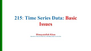 215 Detrending and Seasonality Issues in Time Series Data [upl. by Aid]