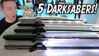 Comparing 5 Darksabers Galaxys Edge Force FX Elite and Neopixel [upl. by Tareyn969]