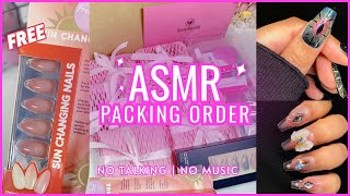 ASMR PressOn Nail Order Packing  Small Business Order Packing ASMR  Satisfying Packaging Sounds [upl. by Aibos405]