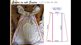 Coudre sa robe Empire  le bas de robe le jupon [upl. by Abigale]