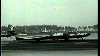 Blue Angels circa 19567 flying Grumman F9F8 Cougars [upl. by Dublin574]