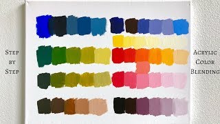 PRIMARY COLORS ONLY Acrylic Color Mixing Tutorial ColorByFeliks [upl. by Attiuqal]