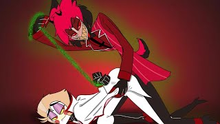 alastor quiere un trato mas ella de los negocios con lucifer comic fandub  hazbin hotel [upl. by Ajed]