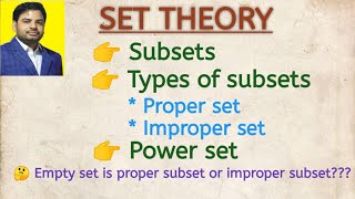 SubsetsTypes of subsetsproper subsetImproper subset Power set NCERT 11IIT JEENDA [upl. by Akirdnuhs]