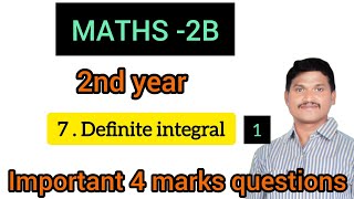 APampTS Inter 2nd year maths 2B 7Definite integral important 4 marks questions01  srm maths telugu [upl. by Gnaht]