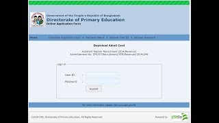 Primary School Assistant Teacher Admit Card Download 2018  How To Recover User ID  Password [upl. by Larimor388]