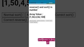 Sortreverse in Array in JS ctutorialbynaziasohail [upl. by Ennahtebazile]