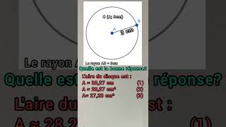 Laire dun cercle  maths maths mathematics cercle disque calcul shortsvideo shorts [upl. by Lindeberg]