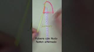 Pulsera con Nudo Festón alternado diy facilvideo hechoamano macrame tutorial bisuterianudos [upl. by Amisoc201]