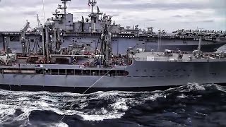 Double Underway Replenishment • US Navy [upl. by Lurette]