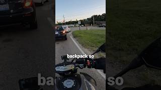 Rule number 1 no backpacks allowed motovlog bikelife [upl. by Adnilre663]