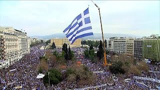 Greeks rally over Macedonia name dispute [upl. by Walther]