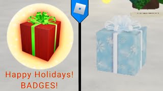 HOW TO GET Happy Holidays BADGES Innovation Inc Spaceship ROBLOX [upl. by Rehpinej]