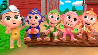 Five Little Monkeys Swinging in the Tree  Fun Nursery Rhyme for Kids 🐒🎵 Kids songsbabies song [upl. by Padget]