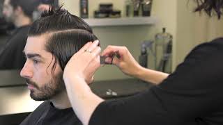 Classic mens medium length haircut with shear amp clipper [upl. by Roydd]