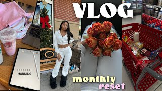 MONTHLY RESET VLOG  cleaning target run cooking running errands drive w me  more productive [upl. by Ahsinrat573]