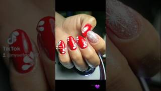 Uñas rojas para la temporada❤️🌲 uñasrojas semipermanente nails beauty [upl. by Ahseket]