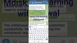 Mdisk live withdrawal earning proof shorts mdisk [upl. by Sylera]