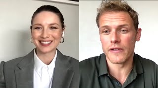 Outlander Caitríona Balfe on Sam Heughan Meeting Her SON [upl. by Yauqaj915]