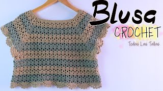 TOP CROCHET Blusa Tejida CANESÚ Para PRINCIPIANTES [upl. by Willet]