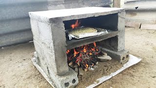 DIY make a Pizza Oven with Cement and Bricks at home \ Technical to build Stove Simple [upl. by Ahsillek379]