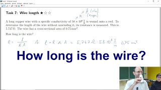 How long is a copper wire with a resistance of 5747 Ω and a crosssectional area of 075 mm² [upl. by Ahsaeym60]