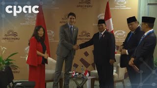 APEC PM Trudeau meets with Indonesian president – November 15 2024 [upl. by Drawyah]