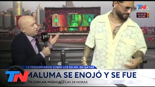 MUNDIAL QATAR 2022 En una entrevista Maluma se enojó y se fué [upl. by Lynus]