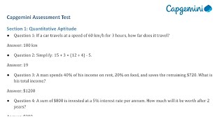 Capgemini Assessment Test With Questions and Answers [upl. by Coates989]