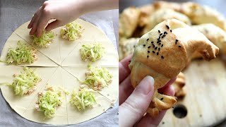 RICETTA in 1 MINUTO  CORNETTI RUSTICI ZUCCHINE e FETA con pasta briseé shorts [upl. by Kal555]