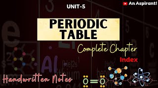 Unit5Periodic Table Index  Chemistry  General Science  Handwritten notes [upl. by Notsek]